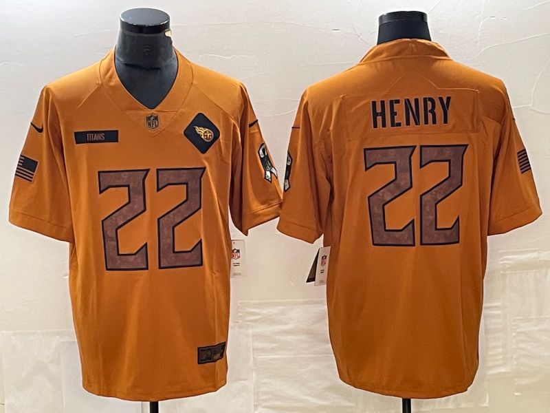 Men Tennessee Titans #22 Henry brown Nike 2023 Salute To Service Limited NFL Jersey